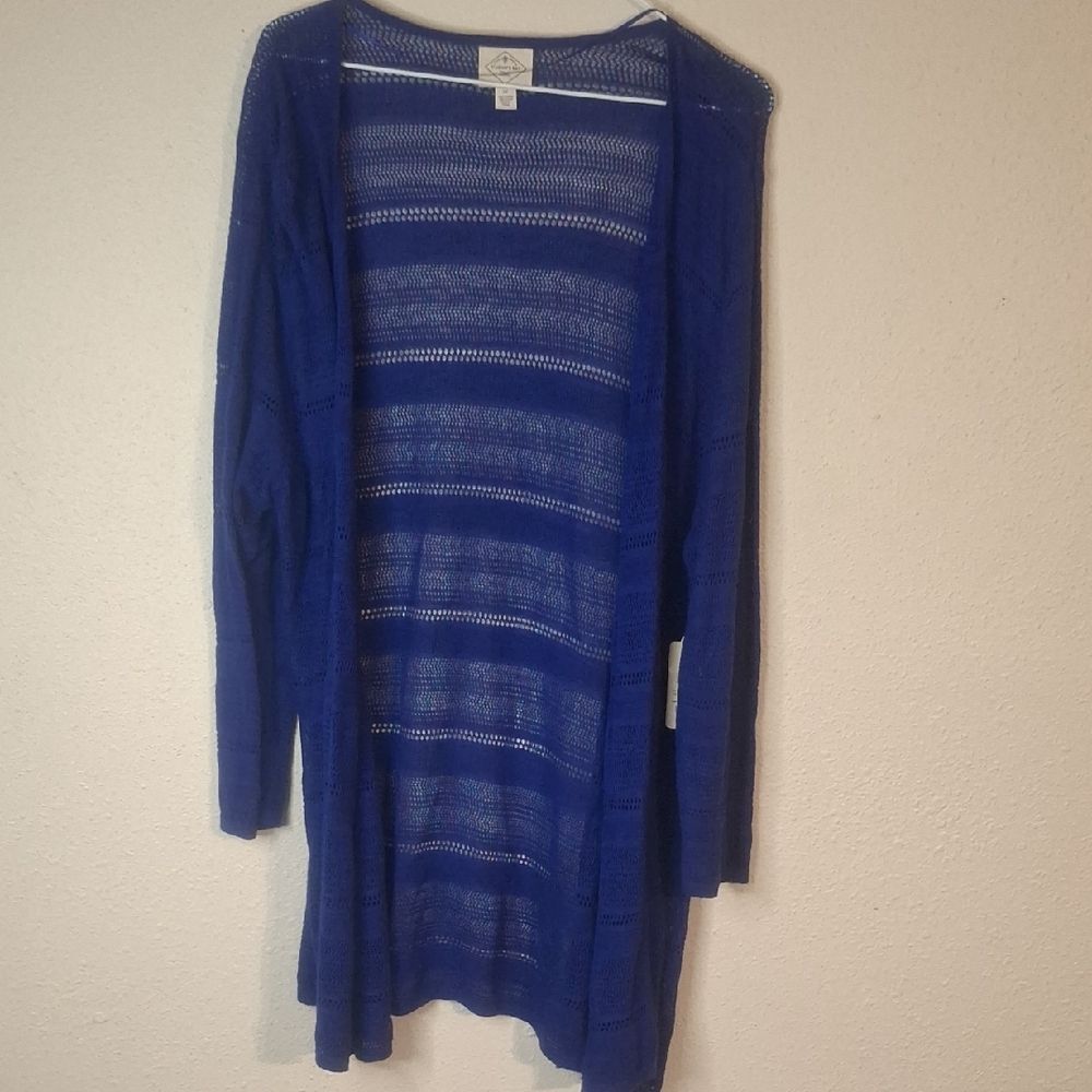 St. John's Bay Royal Blue Open Knit Cardigan